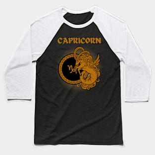 Capricorn Goat Gothic Style Baseball T-Shirt